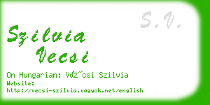 szilvia vecsi business card